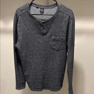 Volcom Charcoal Long Sleeve Henley